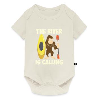 Cadeau drôle de canoë de canoë de kayak de pagaie - Body à manches courtes Premium Bébé - blanc cassé - Devant