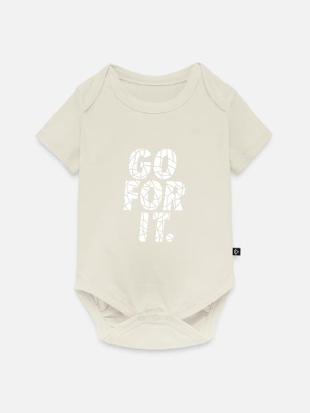 GO FOR IT. - Baby Premium Kurzarmbody - Naturweiß