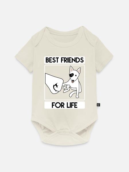 Bullterrier - Baby Premium Kurzarmbody - Naturweiß