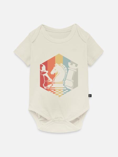 Retro Schach - Baby Premium Kurzarmbody - Naturweiß