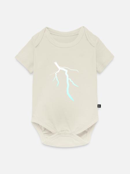 Blitz Blitzschlag Lightning Bolt - Baby Premium Kurzarmbody - Naturweiß