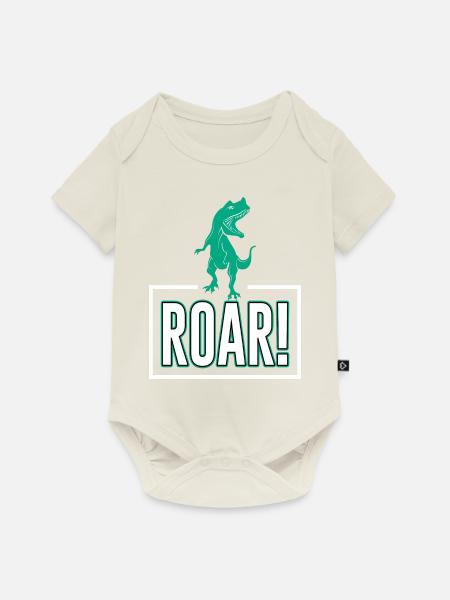 Roar Dinosaurier - Baby Premium Kurzarmbody - Naturweiß