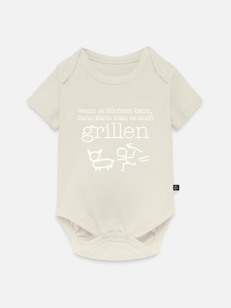 Grillen Griller Grill Grillfleisch - Baby Premium Kurzarmbody - Naturweiß