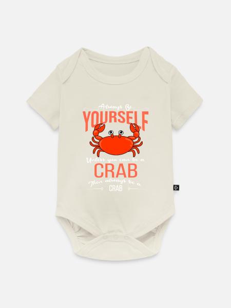 krabbe - Baby Premium Kurzarmbody - Naturweiß