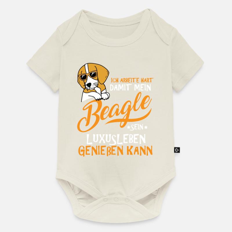 beagle - Baby Premium Kurzarmbody - Naturweiß