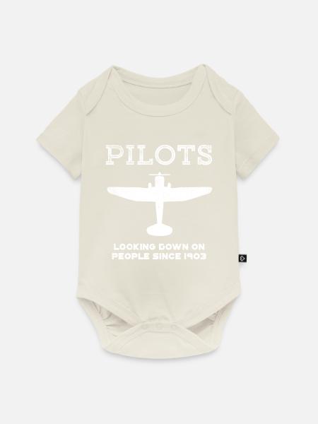 pilot - Baby Premium Kurzarmbody - Naturweiß
