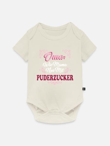 oma - Baby Premium Kurzarmbody - Naturweiß
