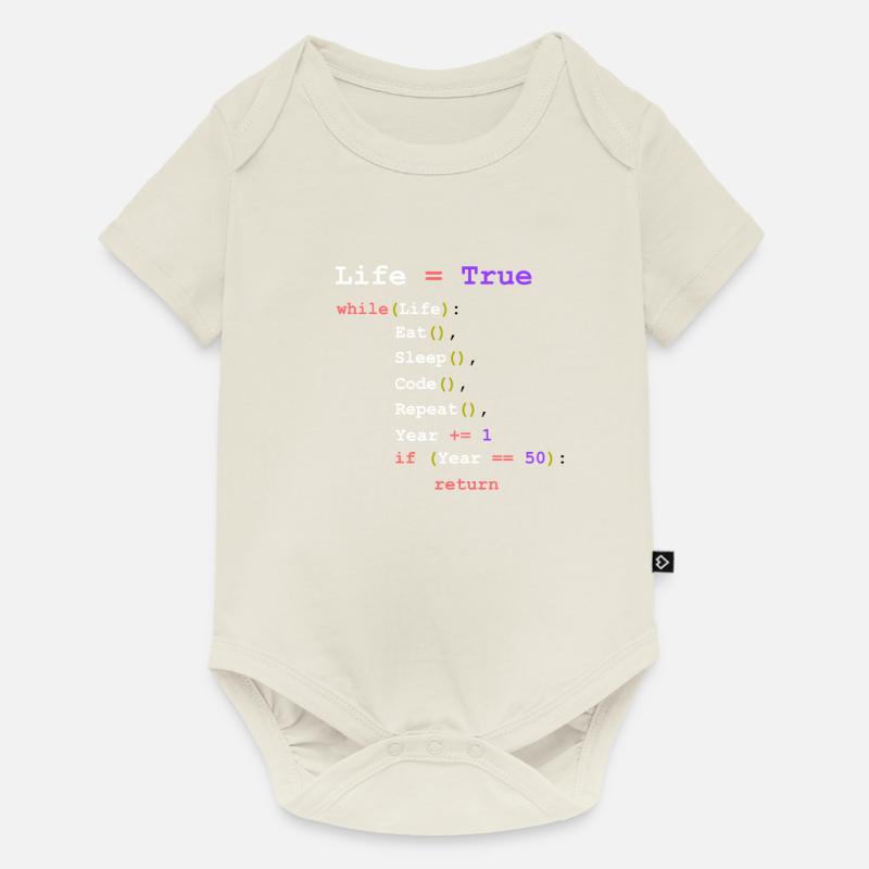 Eat Sleep Code Repeat - Programmierer - Baby Premium Kurzarmbody - Naturweiß