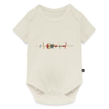 Bass Gitarre Herzschlag - Retro Geschenk für - Baby Premium Kurzarmbody - Naturweiß - Vorne