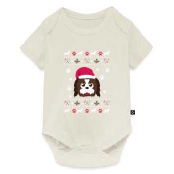 Noël Santa Shih tzu - Body à manches courtes Premium Bébé - blanc cassé - Devant