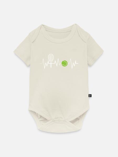 Tennis Frequenz - Baby Premium Kurzarmbody - Naturweiß