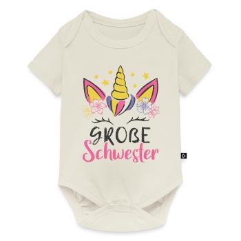 Große Schwester Einhorn Kostüm für Kinder Geschenk - Baby Premium Kurzarmbody - Naturweiß - Vorne