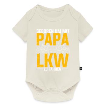 LKW Kinder Geschenk für Trucks und LKW Fahrer Jung - Baby Premium Kurzarmbody - Naturweiß - Vorne