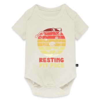 Funny Cute Resting Pit - Baby Premium Kurzarmbody - Naturweiß - Vorne
