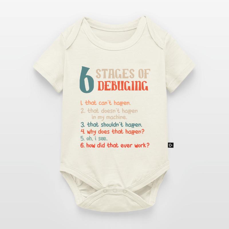 Funny Stages Of Debugging Developer Programmer Baby Premium Kurzarmbody