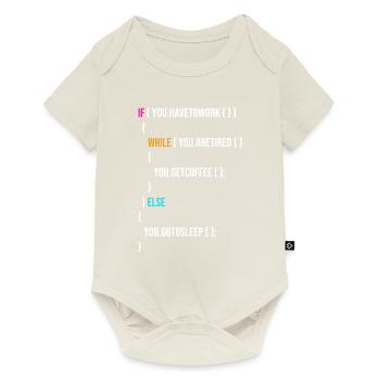 Funny Programmer Codes Coffee And Sleep - Baby Premium Kurzarmbody - Naturweiß - Vorne