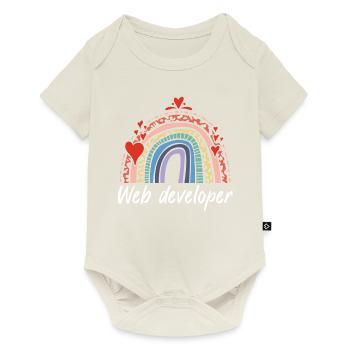 Rainbow Web Developer Programmer - Baby Premium Kurzarmbody - Naturweiß - Vorne