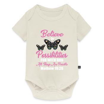 Inspirational Butterfly Believe In God - Baby Premium Kurzarmbody - Naturweiß - Vorne