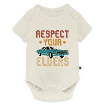 Funny Classic Car Respect Elders - Baby Premium Kurzarmbody - Naturweiß - Vorne