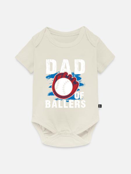 Dad Of Ballers Baseball - Baby Premium Kurzarmbody - Naturweiß