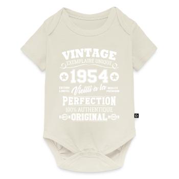 Cadeau D'anniversaire Vintage Fabriqué En 1954 - Body à manches courtes Premium Bébé - blanc cassé - Devant