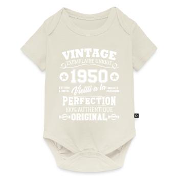 Cadeau D'anniversaire Vintage Fabriqué En 1950 - Body à manches courtes Premium Bébé - blanc cassé - Devant