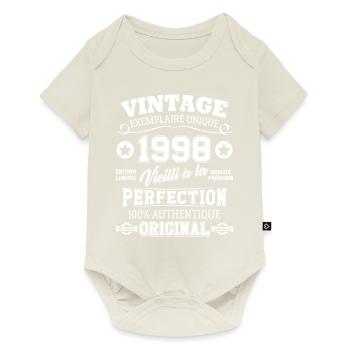 Cadeau D'anniversaire Vintage Fabriqué En 1998 - Body à manches courtes Premium Bébé - blanc cassé - Devant