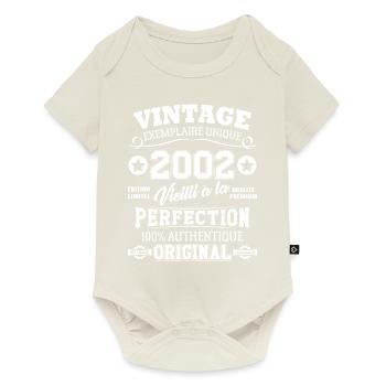 Cadeau D'anniversaire Vintage Fabriqué En 2002 - Body à manches courtes Premium Bébé - blanc cassé - Devant