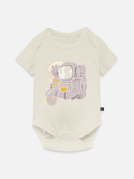 Astronomer Playing Saxophone - Baby Premium Kurzarmbody - Naturweiß