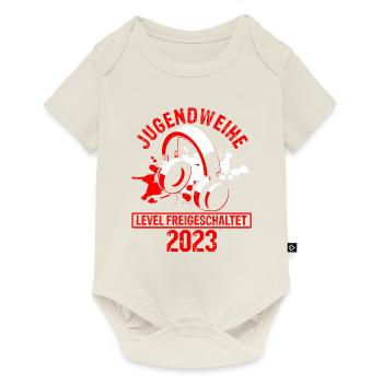 Jugendweihe 202 3Gaming Junge Design Firmung Konfi - Baby Premium Kurzarmbody - Naturweiß - Vorne
