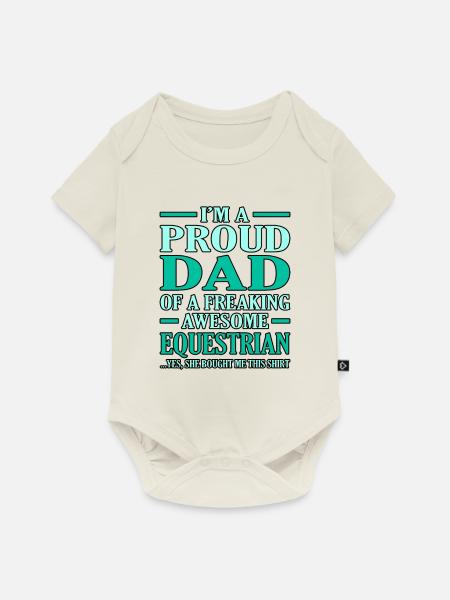 Reiter-lustiges Reiten-mädchen-geschenk - Baby Premium Kurzarmbody - Naturweiß