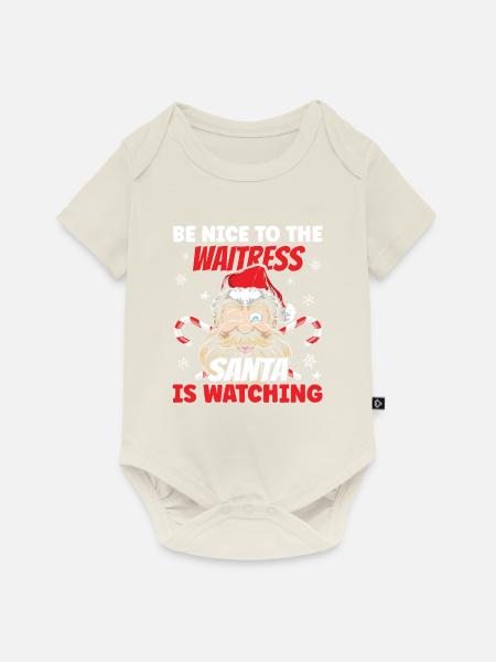 Waitress Santa Is Watching - Baby Premium Kurzarmbody - Naturweiß