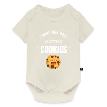 Comme mon ordi j'accepte les cookies Cadeau humour - Body à manches courtes Premium Bébé - blanc cassé - Devant