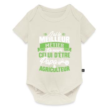 Papa et agriculteur, Cadeau papa agriculteur - Body à manches courtes Premium Bébé - blanc cassé - Devant