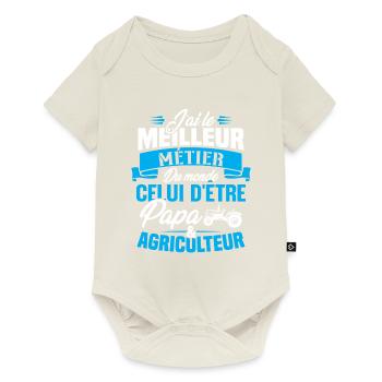 Papa et agriculteur, Cadeau papa agriculteur - Body à manches courtes Premium Bébé - blanc cassé - Devant