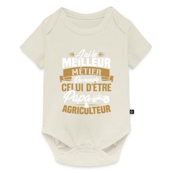 Papa et agriculteur, Cadeau papa agriculteur - Body à manches courtes Premium Bébé - blanc cassé - Devant