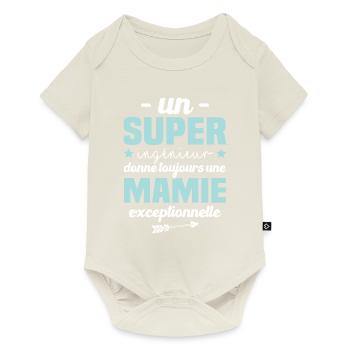 Ingénieur cadeau drôle mamie retraitée - Body à manches courtes Premium Bébé - blanc cassé - Devant
