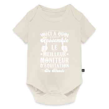 Le meilleur moniteur d'équitation du monde - Body à manches courtes Premium Bébé - blanc cassé - Devant