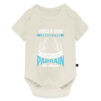 Voici à quoi ressemble le meilleur parrain - Body à manches courtes Premium Bébé - blanc cassé - Devant