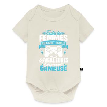 Les meilleures femmes deviennent gameuse - Body à manches courtes Premium Bébé - blanc cassé - Devant