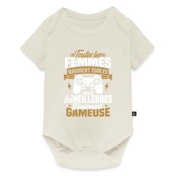 Les meilleures femmes deviennent gameuse - Body à manches courtes Premium Bébé - blanc cassé - Devant