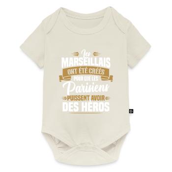 Les marseillais ont été créés pour les parisiens - Body à manches courtes Premium Bébé - blanc cassé - Devant