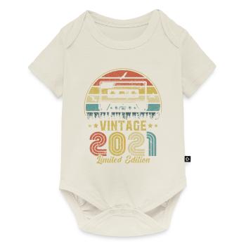 Vintage-Kassette 2021 - Baby Premium Kurzarmbody - Naturweiß - Vorne
