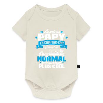 Un papy en camping-car comme un papy normal - Body à manches courtes Premium Bébé - blanc cassé - Devant