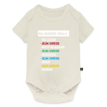 T shirt geek ma journée idéale - Body à manches courtes Premium Bébé - blanc cassé - Devant