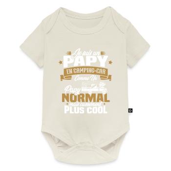 Un papy en camping-car comme un papy normal - Body à manches courtes Premium Bébé - blanc cassé - Devant