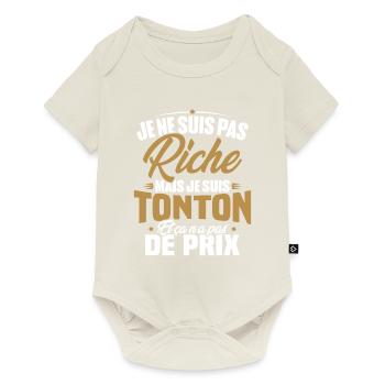 Je ne suis pas riche mais je suis tonton - Body à manches courtes Premium Bébé - blanc cassé - Devant