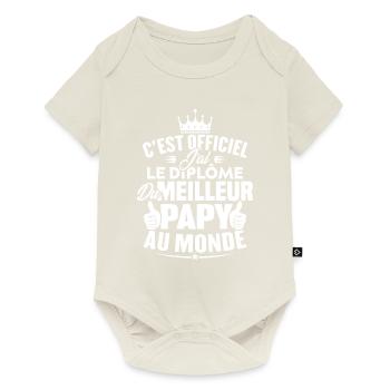 Meilleur papy au monde - Body à manches courtes Premium Bébé - blanc cassé - Devant