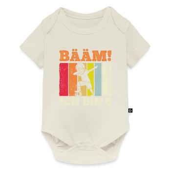BÄÄM Ich bin 6 Dabbing Geburtstagsshirt 6 Jahre Ju - Baby Premium Kurzarmbody - Naturweiß - Vorne