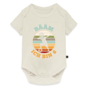 BÄÄM Ich bin 6 Dabbing Geburtstagsshirt 6 Jahre Ju - Baby Premium Kurzarmbody - Naturweiß - Vorne